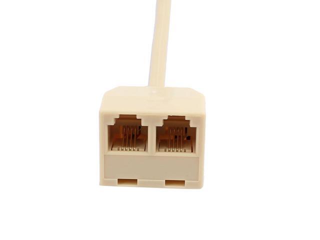 12Pcs RJ11 6P4C Male to 2 Ports Female Telephone Line Splitter Adapter Converter