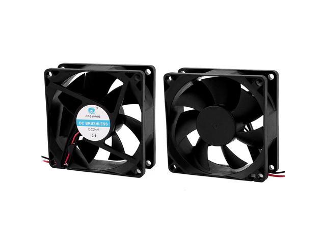 2Pcs DC 24V 80x25mm 7 Vanes Cooling Fan for Computer Cases CPU Cooler Radiator