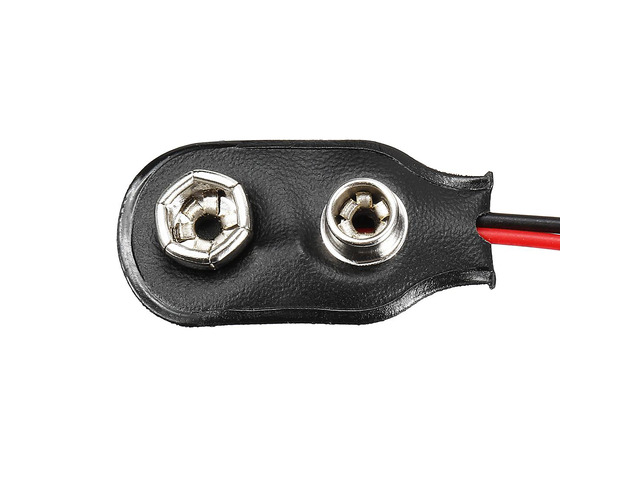 5pcs DC 9V Battery Clip I-Type Buckle Connector Faux Leather Housing Wire 14.5cm Length