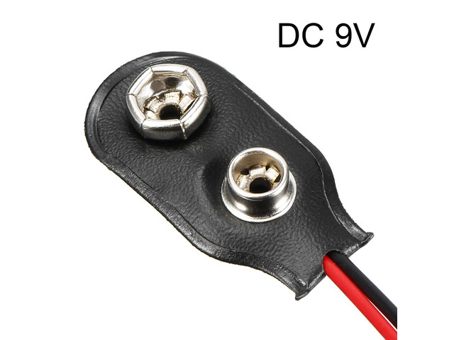 5pcs DC 9V Battery Clip I-Type Buckle Connector Faux Leather Housing Wire 14.5cm Length