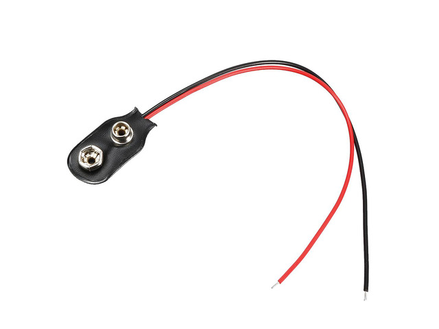 5pcs DC 9V Battery Clip I-Type Buckle Connector Faux Leather Housing Wire 14.5cm Length