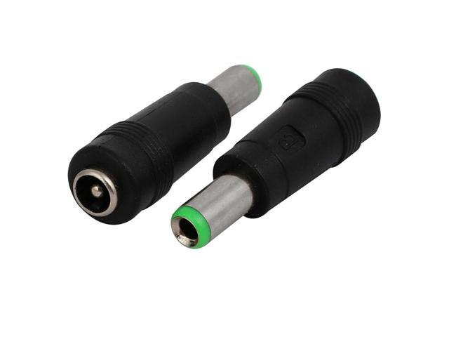 Plastic Shell 6.3mm x 3.0mm Male to 5.5mm x 2.5mm Female DC Power Adapter Black 12pcs