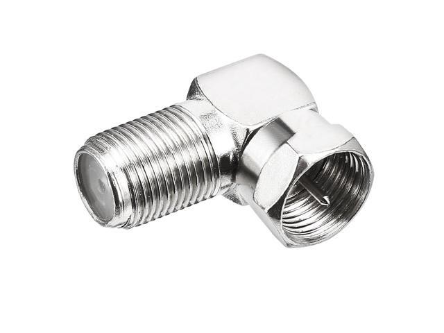 Silver Tone Right-angle BSP F Male to F Female Jack RF Coaxial Adapter Connector