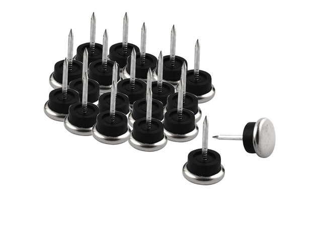 Furniture Chair Metal Glide Feet Leg Floor Protector Nails 1.9cm Dia 20pcs