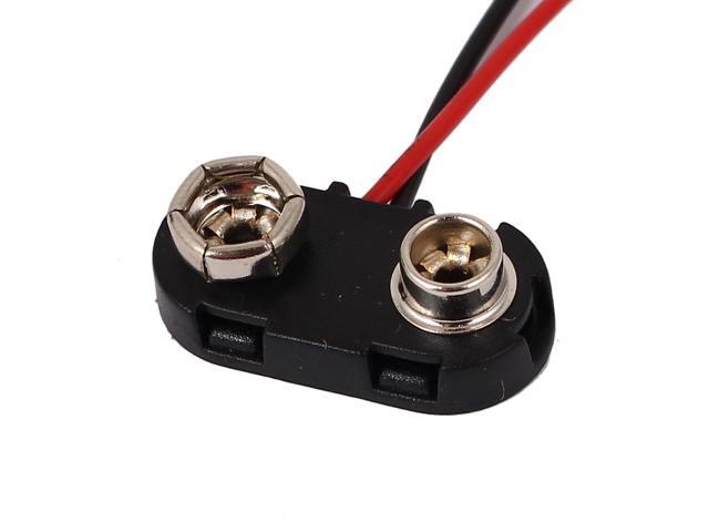 9V Block Battery Clip Plastic T-type Cap DIY Connector Holder Cables 15cm