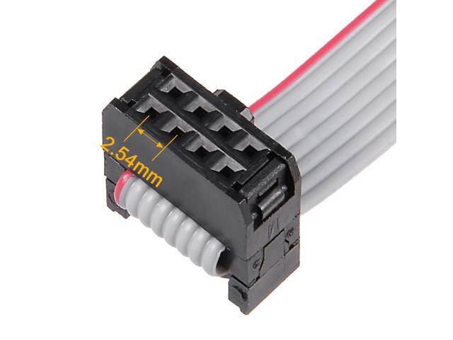 IDC 8 Pins Connector Flat Ribbon Cable Female Connector Length 30cm 2.54mm Pitch,5pcs