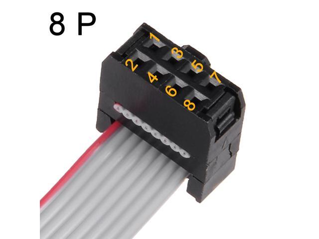 IDC 8 Pins Connector Flat Ribbon Cable Female Connector Length 30cm 2.54mm Pitch,5pcs