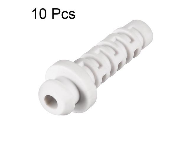 10pcs 3mm Inner Dia Strain Relief Cord Boot Protector Power Tool Hose White