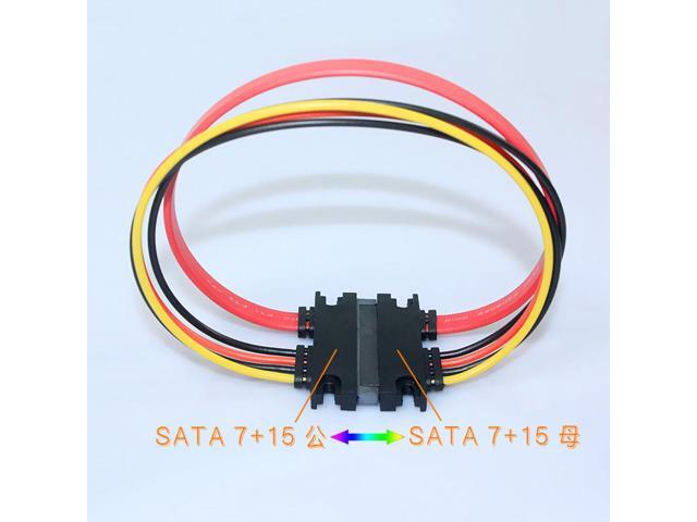15+7 Pin Male to Female SATA Data Power Cable Cord