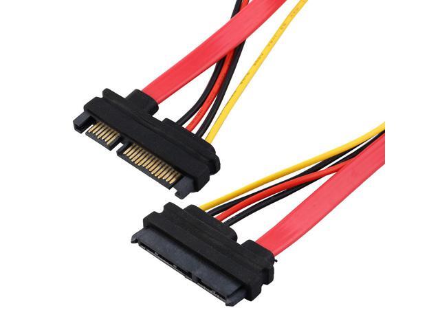 15+7 Pin Male to Female SATA Data Power Cable Cord