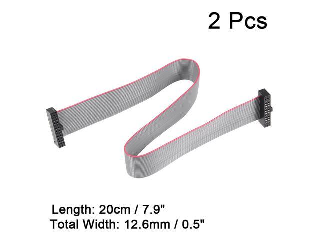 IDC 20 Pins Connector Flat Ribbon Cable Female Connector 20cm 1.27mm Pitch,2pcs