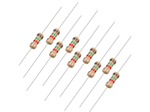 50pcs Axial Carbon Film Resistors 1.5k Ohm 0.25W 5%Tolerances 4 Color Bands