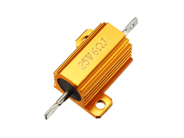 25W 6 Ohm Aluminium Housing Chassis Mount Wirewound Power Resistors Gold 1pcs