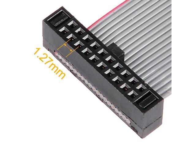 IDC 20 Pins Connector Flat Ribbon Cable Female Connector 20cm 1.27mm Pitch,2pcs