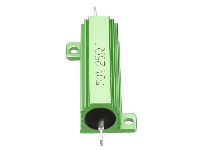 50W 25 Ohm 5% Aluminum Housing Resistor Screw Tap Chassis Mounted Aluminum Case Wirewound Resistor Load Resistors Green 1 pcs