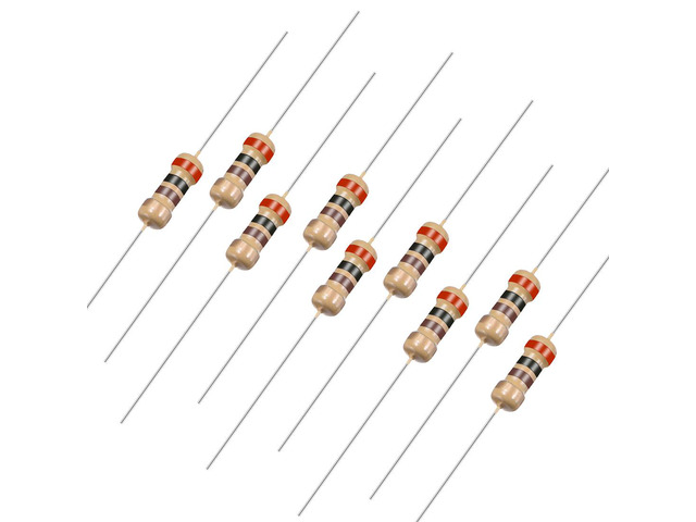 100pcs Axial Carbon Film Resistors 200 Ohm 0.25W 5%Tolerances 4 Color Bands