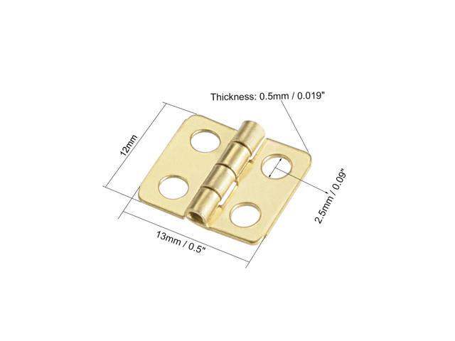 0.5' Mini Hinge Jewelry Case Wooden Box Hinges Fittings Golden Plain 50pcs