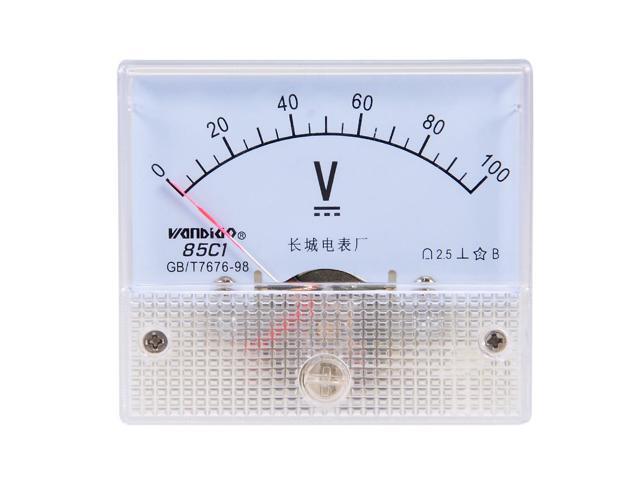 Unique Bargains DC 0-100V Analog Panel Voltage Gauge Volt Meter 85C1 2.5% Error