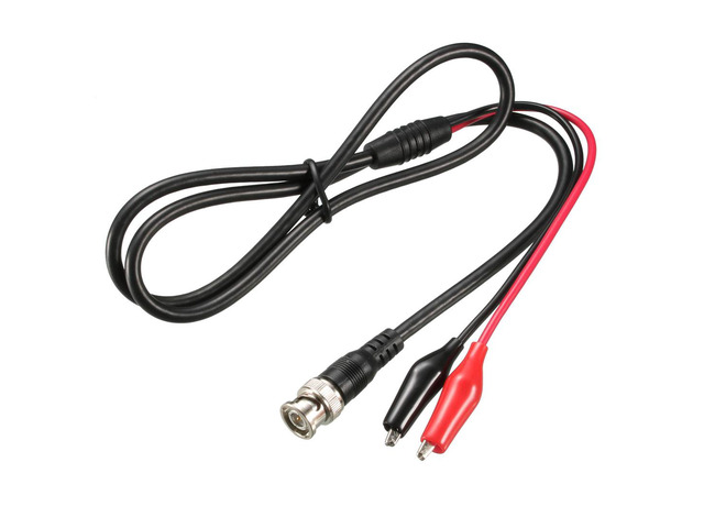 Coaxial Cable BNC Male to Alligator Clip 2.5A Probe Test Wire 100cm 40 Inches