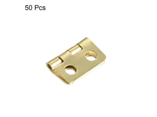 0.5' Mini Hinge Jewelry Case Wooden Box Hinges Fittings Golden Plain 50pcs