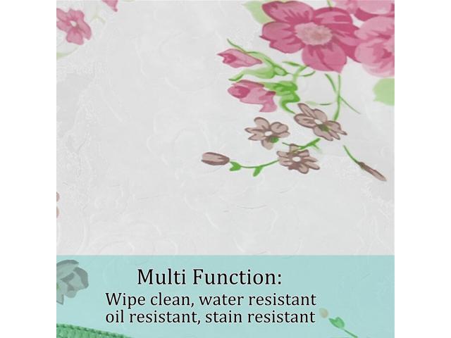 Home Picnic Round Rose Pattern Oil-proof Tablecloth Table Cloth Cover Pink 60'