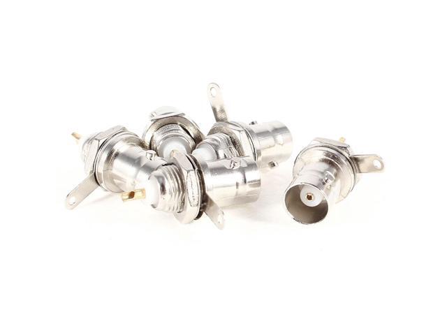 5 Pieces Silver Tone BNC Jack Bulkhead Solder Female RF Connector Adapter