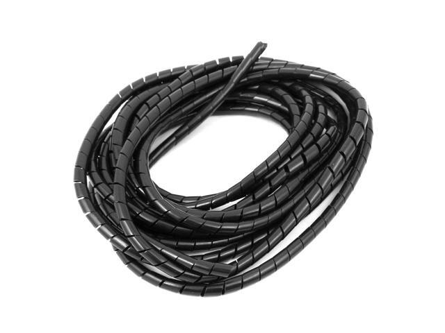 5mm Flexible Spiral Tube Cable Wire Wrap Computer Manage Cord Black 4 Meter