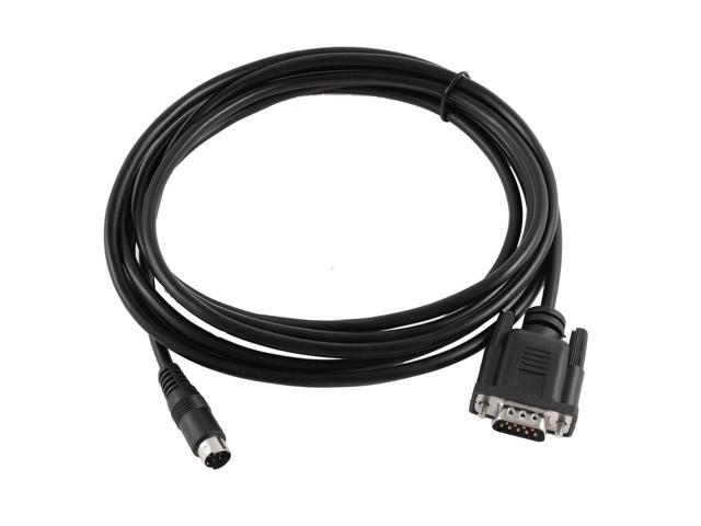 Unique Bargains Male DB9 9 Pin to 8-Pin Male Mini DIN Computer Adapter PLC Programming Cable 9.4ft photo