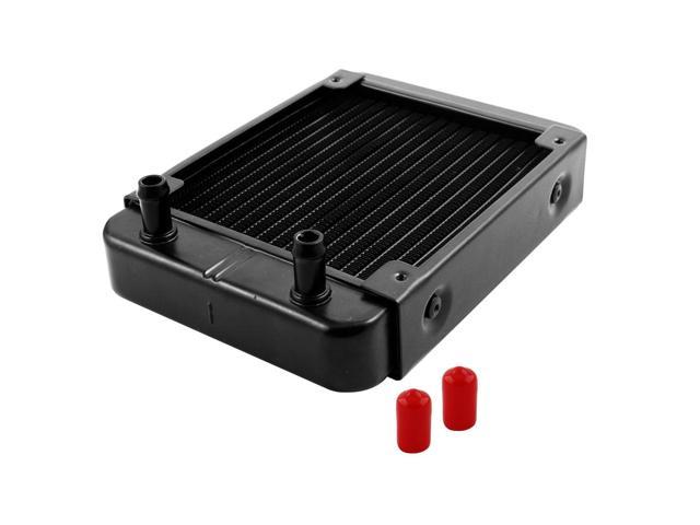CPU Aluminum 18 Pipes Water Cooling System Heat Exchanger Radiator 120mm Black