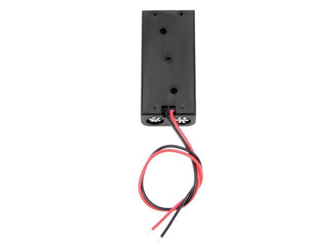 5Pcs 2 x 1.5V AAA Battery Holder Storage Box Wire Leads Black Plastic