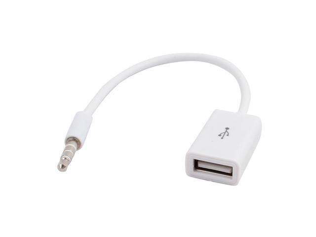 Sync 3.5mm Male AUX Audio Plug Jack to USB 2.0 Female Converter Cable Cord