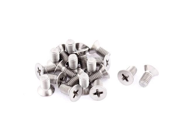 Unique Bargains M5 x 10mm Phillips Round Head Countersunk Bolts Machine Screws 20 Pcs