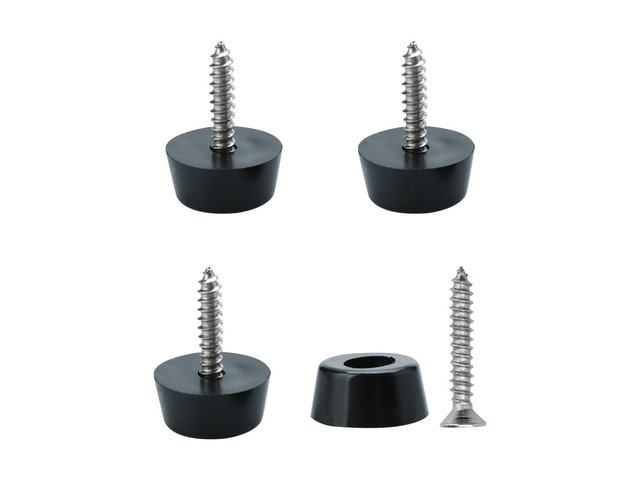 4pcs Rubber Feet Bumper Furniture Drawers Cupboards Amplifier Speaker Desk Cabinet Appliance Leg Pads with Screws, D22x18xH10mm