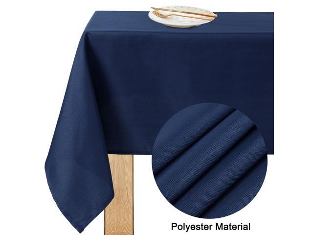 Rectangle Tablecloth for 4 Foot Table in Washable Polyester Waterproof 55x63 Inch Navy Blue- Great for Buffet Table, Parties, Holiday Dinner,...