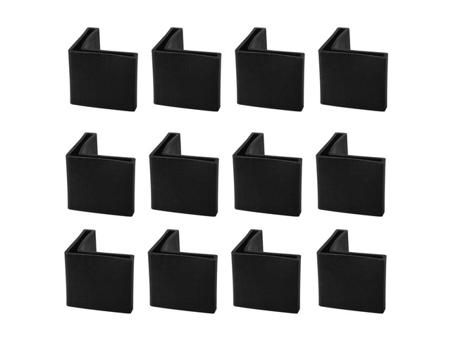 40 x 40mm Angle Iron Foot Pads L Shaped Plastic Furniture Desk Leg Cap End Covers Floor Protector Black 12 Pcs
