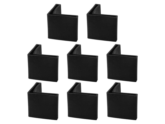 45mm x 45mm Angle Iron Foot Pads L Shaped Plastic Furniture Leg Caps End Covers Reduce Noise Floor Protector Black 8 Pcs