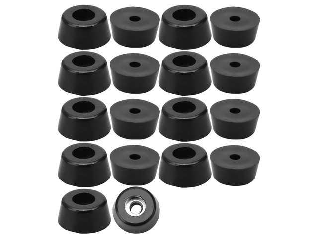 18pcs Rubber Feet Bumper Buffer Feet Furniture Leg Cutting Board Pads Anti-slip with Metal Washer, D17x15xH8mm