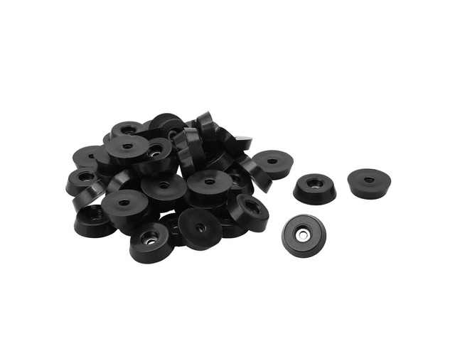 40pcs Rubber Feet Bumper Buffer Feet Furniture Cutting Board Electronic Scale Leg Pads Anti-slip with Metal Washer, D18x15xH5mm