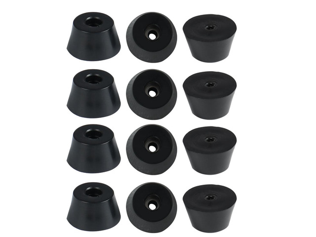12pcs Rubber Feet Bumper Buffer Feet Furniture Table Sofa Cabinet Leg Pads Anti-slip with Metal Washer, D30x40xH22mm