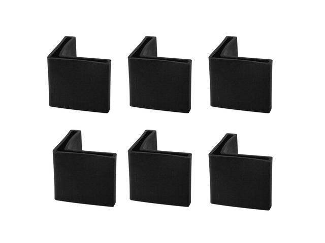 25 x 25mm Angle Iron Foot Pads L Shaped Plastic Furniture Desk Leg Cap End Covers Floor Protector Black 6 Pcs