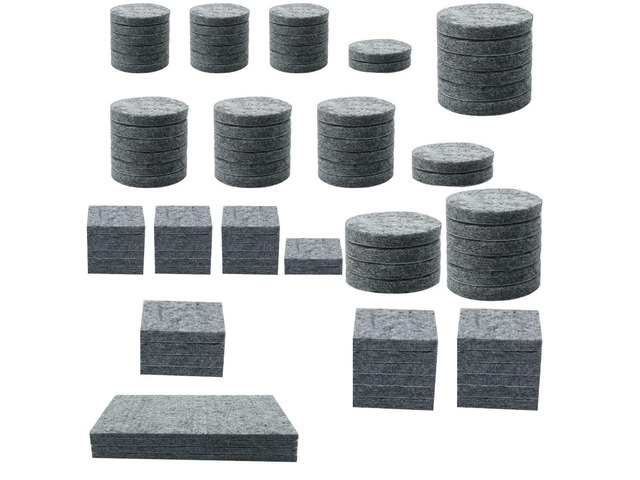 96pcs Furniture Pads Self-stick Non-slip Anti-scratch Felt Pads for Chair Leg Floors Protector Grey