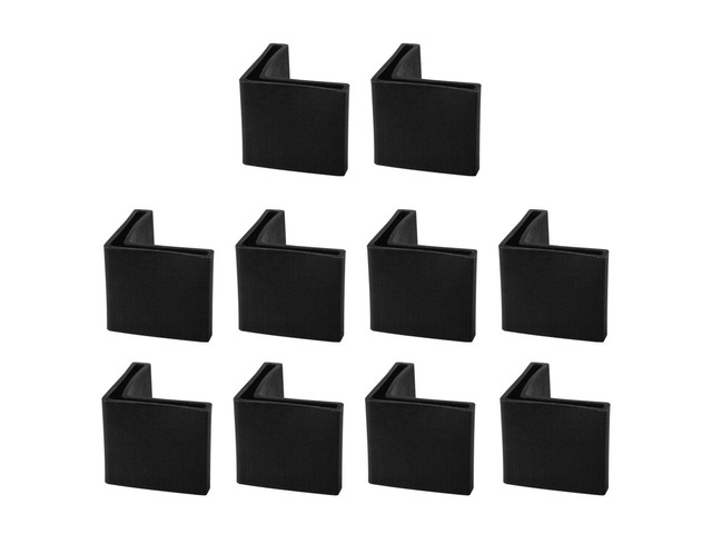 40mm x 40mm Angle Iron Foot Pads L Shaped Plastic Furniture Leg Caps End Covers Floor Protector Black 10 Pcs