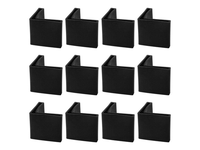 45 x 45mm Angle Iron Foot Pads L Shaped Plastic Furniture Desk Leg Cap End Covers Floor Protector Black 12 Pcs