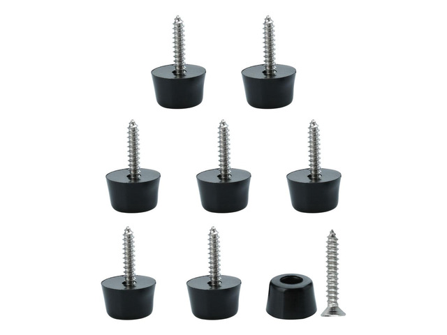 8pcs Rubber Feet Bumper Buffer Feet Furniture Table Cabinet Leg Pads Anti-slip with Metal Washer and Screws, D16x14xH10mm