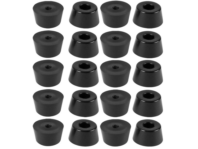 20pcs Rubber Feet Bumper Buffer Feet Furniture Table Cabinet Leg Pads Anti-slip with Metal Washer, D24x20xH13mm