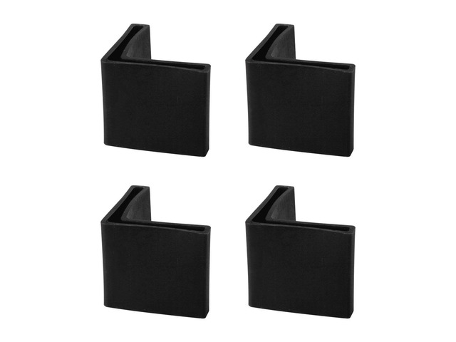 50mm x 50mm Angle Iron Foot Pads L Shaped Plastic Furniture Leg Caps End Covers Floor Protector Black 4 Pcs