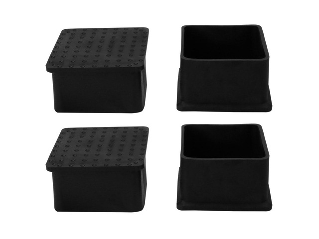 Table Leg Cap End Tip Feet Cover Furniture Glide Floor Protector 4pcs 50x50mm(1.97'x1.97') Inner Size, Reduce Noise Prevent Scratch Black