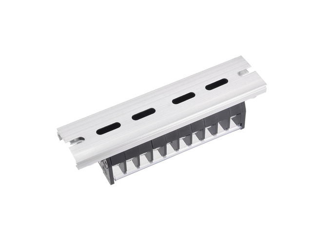 Barrier Terminal Strip Block 660V 15A Dual Rows 10 Position DIN Rail Base Screw