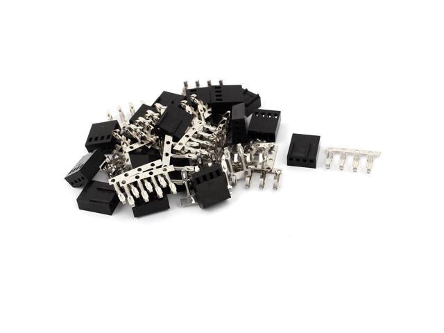 20 Sets 2.54mm Pitch 4 Pin Plastic Male PC Fan LED Power Connector