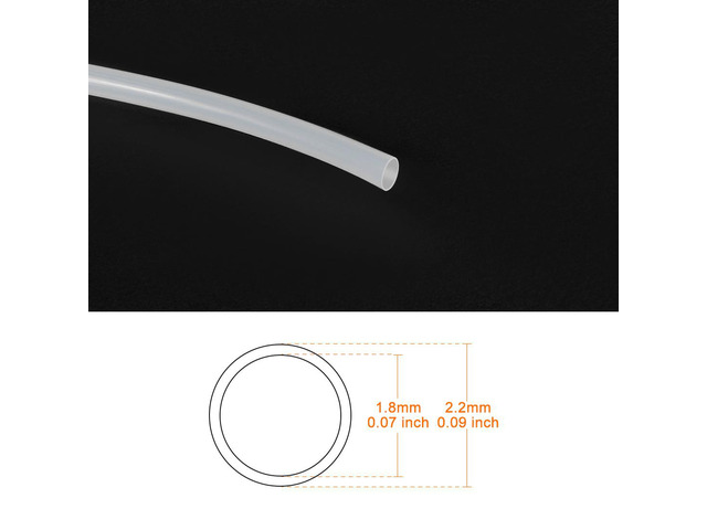 1.8mm ID 2.2mm OD PTFE Tubing Tube 2Meter 6.56ft Lengh For 3D Printer RepRap